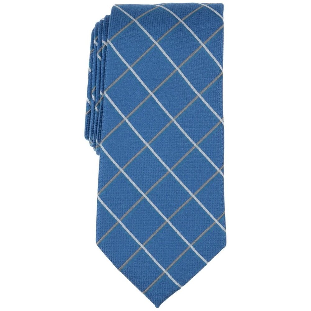 Michael Kors Men's Xander Grid Tie - Indigo 49% Silk, One Size, NWT